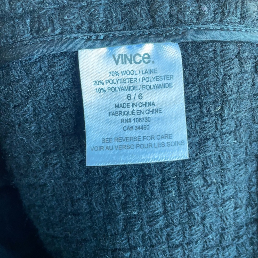 🧥Vince wool basket weave leather zip moto jacket ❤️ - Picture 9 of 9